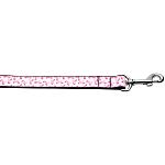 Pink Ribbons on White 1 inch wide 4ft long Leash