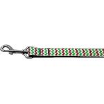 Christmas Sparkle Chevron Nylon Dog Leash 5/8 inch wide 4ft Long