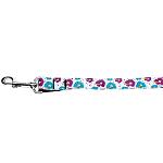 Blue and Purple Hibiscus Flower Nylon Dog Leash 4 Foot