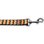 Pumpkin Chevrons Nylon Dog Leash 4 Foot