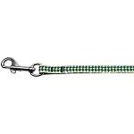 Green Checkers Nylon Dog Leash 3/8 wide 4Ft Lsh