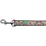 Turquoise Paisley Nylon Dog Leash 4 Foot