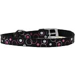 Retro Nylon Dog Collar with classic buckle 3/8" Black Size 14