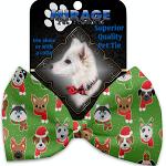 Christmas Dogs Pet Bow Tie Collar Accessory with Velcro