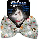 Gray Christmas Party Pet Bow Tie Collar Accessory with Velcro