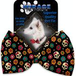 Sugar She Skulls Pet Bow Tie Collar Accessory with Velcro