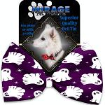 Ghosts on Purple Pet Bow Tie