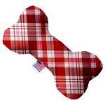 Valentines Day Plaid 10 inch Bone Dog Toy