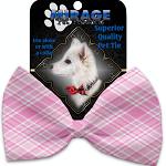 Cupid Pink Plaid Pet Bow Tie