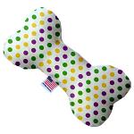 Mardi Gras Polka Dots 6 inch Heart Dog Toy