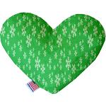 Green and White Snowflakes 6 inch Heart Dog Toy