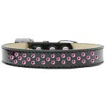 Sprinkles Ice Cream Dog Collar Bright Pink Crystals Size 12 Black