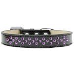 Sprinkles Ice Cream Dog Collar Purple Crystals Size 12 Black