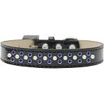 Sprinkles Ice Cream Dog Collar Pearl and Blue Crystals Size 12 Black