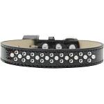 Sprinkles Ice Cream Dog Collar Pearl and Clear Crystals Size 12 Black