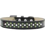 Sprinkles Ice Cream Dog Collar Pearl and Lime Green Crystals Size 12 Black