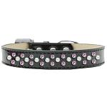 Sprinkles Ice Cream Dog Collar Pearl and Light Pink Crystals Size 12 Black