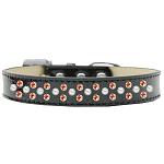 Sprinkles Ice Cream Dog Collar Pearl and Orange Crystals Size 18 Black