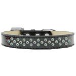 Sprinkles Ice Cream Dog Collar AB Crystals Size 12 Black