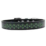 Sprinkles Dog Collar Emerald Green Crystals Size 12 Black