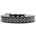 Sprinkles Ice Cream Dog Collar Light Pink Crystals Size 12 Black