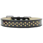 Sprinkles Ice Cream Dog Collar Yellow Crystals Size 12 Black