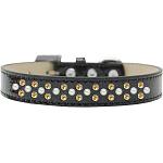 Sprinkles Ice Cream Dog Collar Pearl and Yellow Crystals Size 12 Black