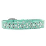 Sprinkles Dog Collar Pearl and Clear Crystals Size 12 Aqua