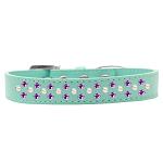 Sprinkles Dog Collar Pearl and Purple Crystals Size 12 Aqua