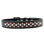 Sprinkles Dog Collar Pearl and Orange Crystals Size 12 Black