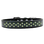 Sprinkles Dog Collar Lime Green Crystals Size 12 Black