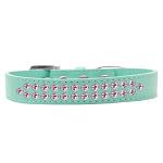 Two Row Light Pink Crystal Size 12 Aqua Dog Collar