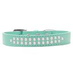 Two Row Pearl Size 20 Aqua Dog Collar