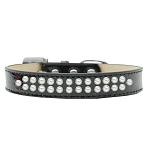 Two Row Pearl Size 12 Black Ice Cream Dog Collar