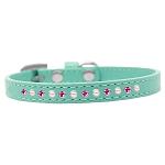 Pearl and Pink Crystal Size 14 Aqua Puppy Collar