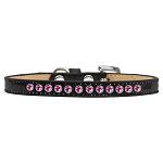 Bright Pink Crystal Size 10 Black Puppy Ice Cream Collar