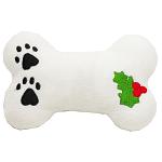 Plush Christmas Dog Toy with Squeaker Holly Bone