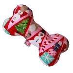 6" Plush Bone Dog Toy Christmas Medley