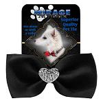 Crystal Heart Widget Pet Bowtie Black