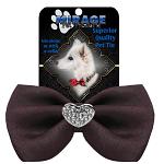 Crystal Heart Widget Pet Bowtie Brown