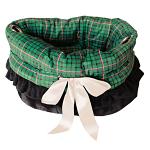 Green Plaid Reversible Snuggle Bugs Pet Bed, Bag, and Car Seat All-in-One