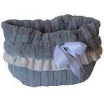 Grey Reversible Snuggle Bugs Pet Bed, Bag, and Car Seat All-in-One