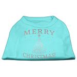 Shimmer Christmas Tree Pet Shirt Aqua Lg