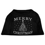 Shimmer Christmas Tree Pet Shirt Black Lg