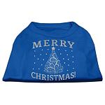 Shimmer Christmas Tree Pet Shirt Blue Lg