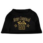 Golden Christmas Present Dog Shirt Black Lg