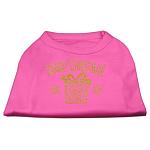 Golden Christmas Present Dog Shirt Bright Pink Lg