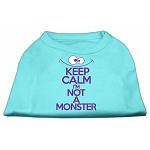 Keep Calm Screen Print Dog Shirt Aqua Lg