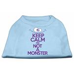 Keep Calm Screen Print Dog Shirt Baby Blue Lg