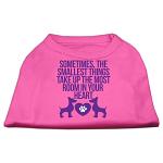 Smallest Things Screen Print Dog Shirt Bright Pink Lg